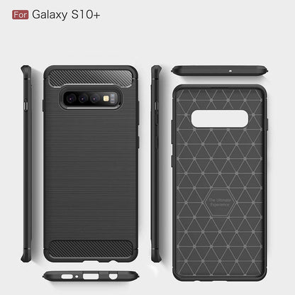 Deksel til Samsung Galaxy S10+ G975, Techsuit, Karbon, Svart