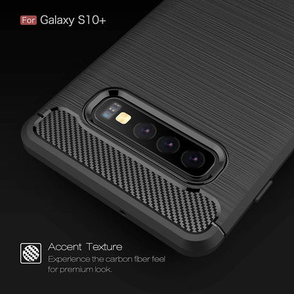 Deksel til Samsung Galaxy S10+ G975, Techsuit, Karbon, Svart