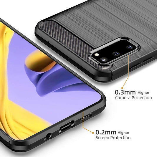 Deksel til Samsung Galaxy S20 5G G981 / S20 G980, Techsuit, Karbon, Svart