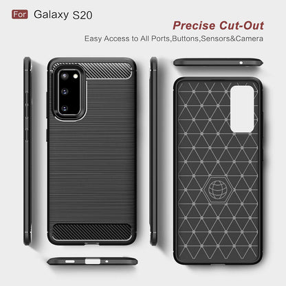 Deksel til Samsung Galaxy S20 5G G981 / S20 G980, Techsuit, Karbon, Svart