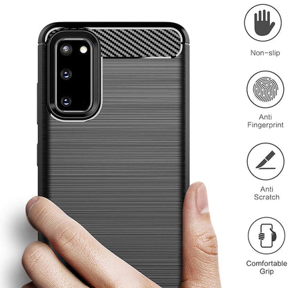 Deksel til Samsung Galaxy S20 5G G981 / S20 G980, Techsuit, Karbon, Svart