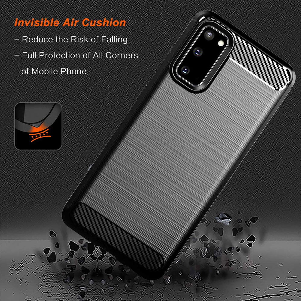 Deksel til Samsung Galaxy S20 5G G981 / S20 G980, Techsuit, Karbon, Svart