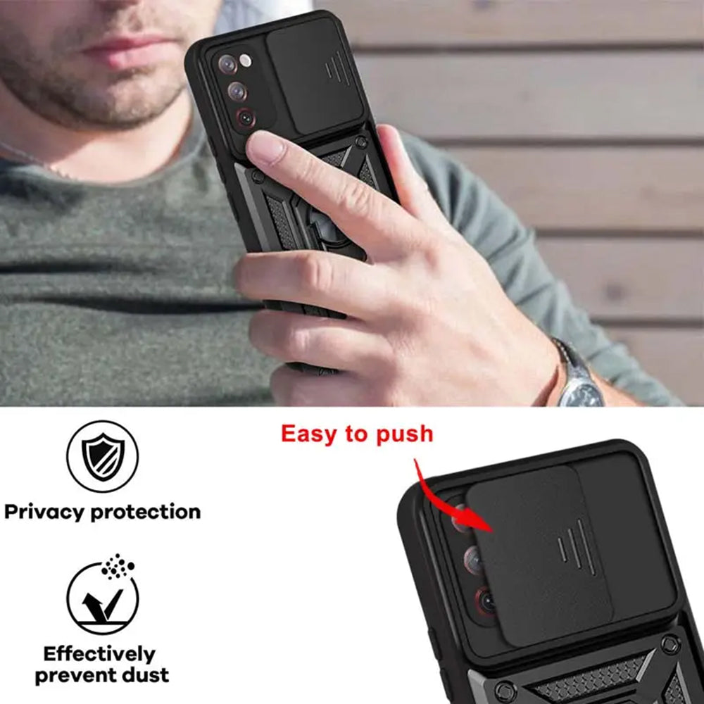 Deksel for Samsung Galaxy S20 FE 2022 G781 / S20 FE 5G G781 / S20 FE G780, Techsuit, CamShield, Svart