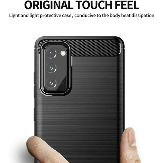 Deksel til Samsung Galaxy S20 FE 2022 G781 / S20 FE 5G G781 / S20 FE G780, Techsuit, Karbon, Svart