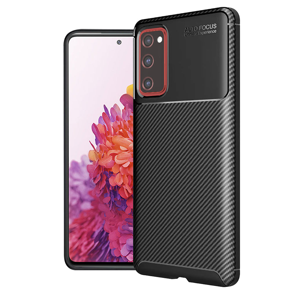 Deksel til Samsung Galaxy S20 FE 2022 G781 / S20 FE 5G G781 / S20 FE G780, Techsuit, Karbonfiber, Svart