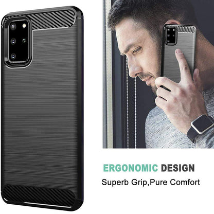Deksel til Samsung Galaxy S20+ 5G G986 / S20+ G985, Techsuit, Karbon, Svart