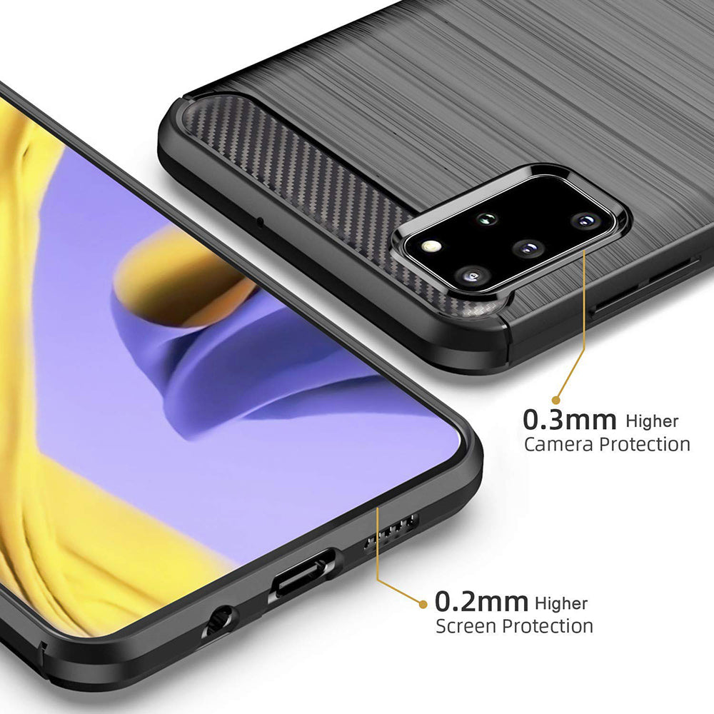 Deksel til Samsung Galaxy S20+ 5G G986 / S20+ G985, Techsuit, Karbon, Svart
