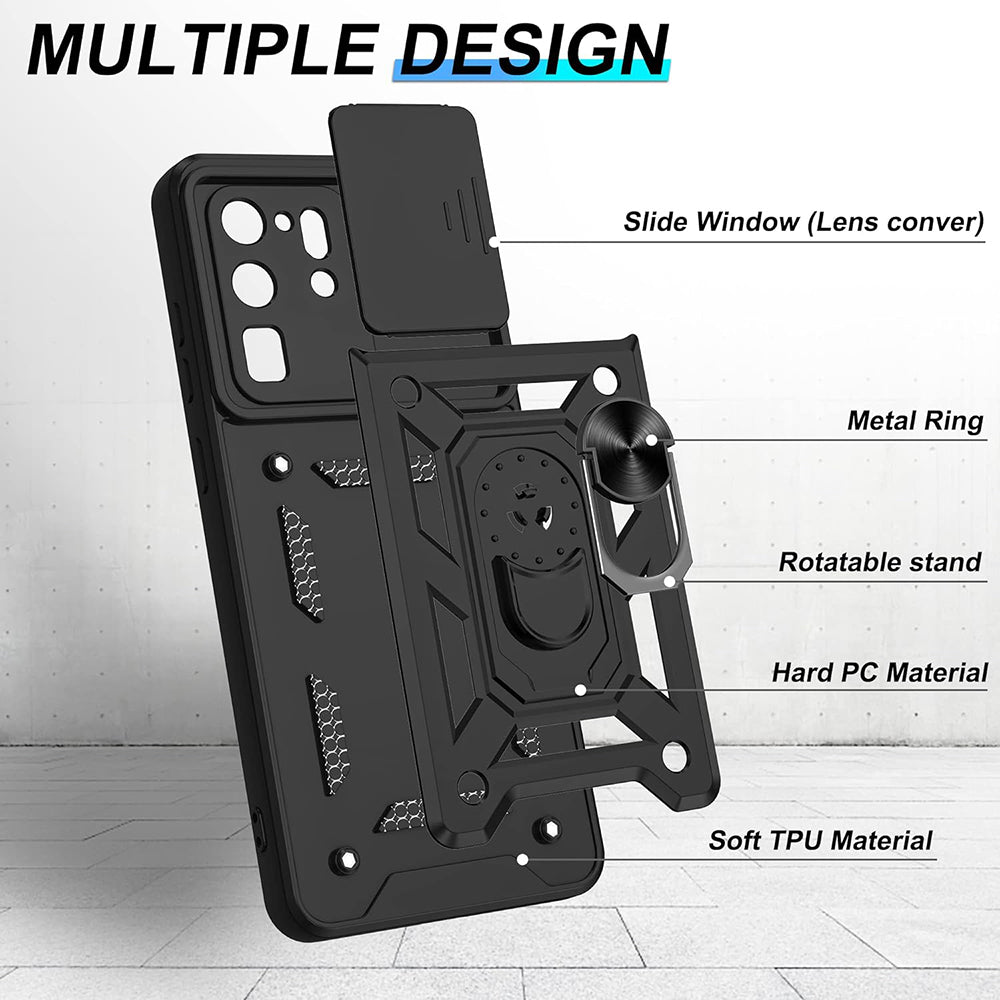 Deksel for Samsung Galaxy S20 Ultra 5G G988 / S20 Ultra G988, Techsuit, CamShield, Svart