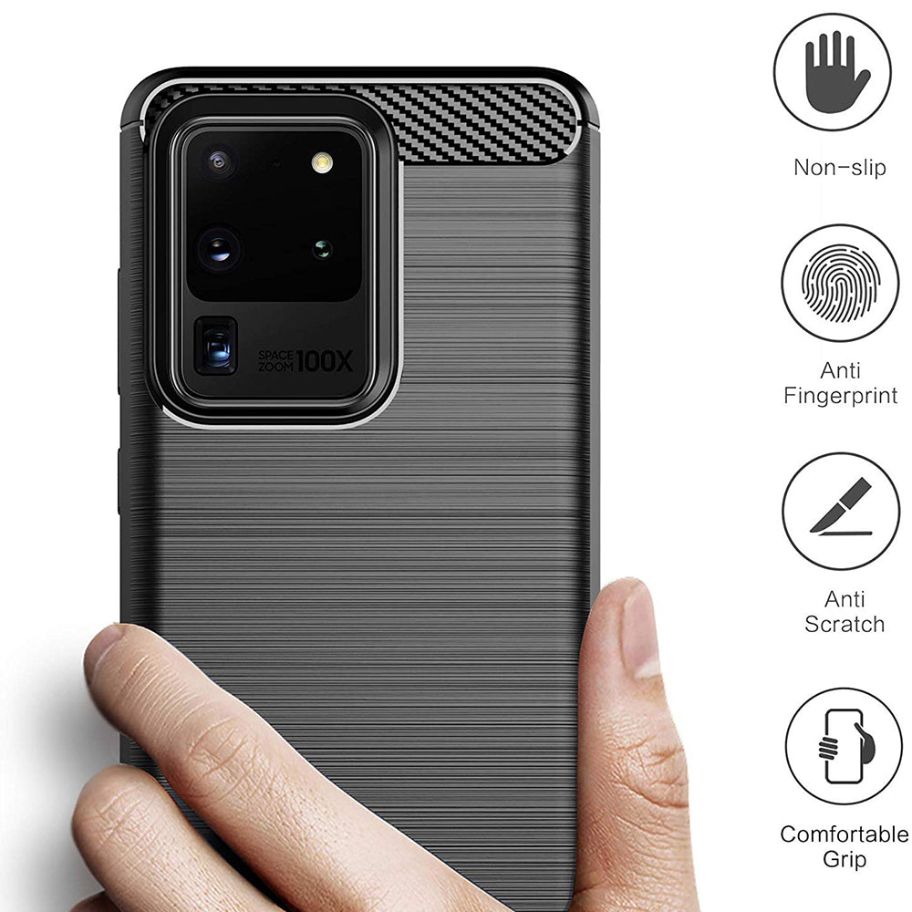 Deksel til Samsung Galaxy S20 Ultra 5G G988 / S20 Ultra G988, Techsuit, Karbon, Svart