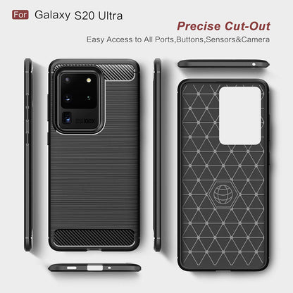 Deksel til Samsung Galaxy S20 Ultra 5G G988 / S20 Ultra G988, Techsuit, Karbon, Svart