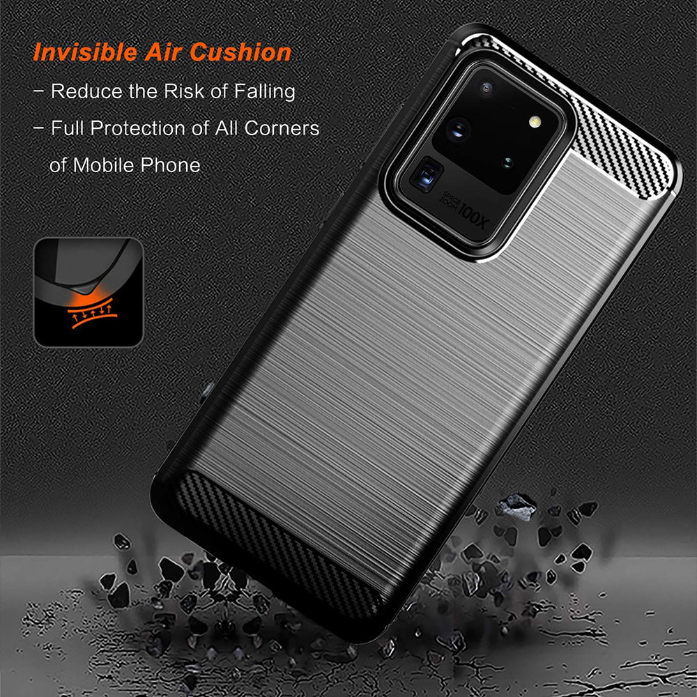 Deksel til Samsung Galaxy S20 Ultra 5G G988 / S20 Ultra G988, Techsuit, Karbon, Svart
