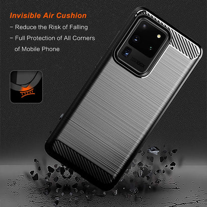Deksel til Samsung Galaxy S20 Ultra 5G G988 / S20 Ultra G988, Techsuit, Karbon, Svart
