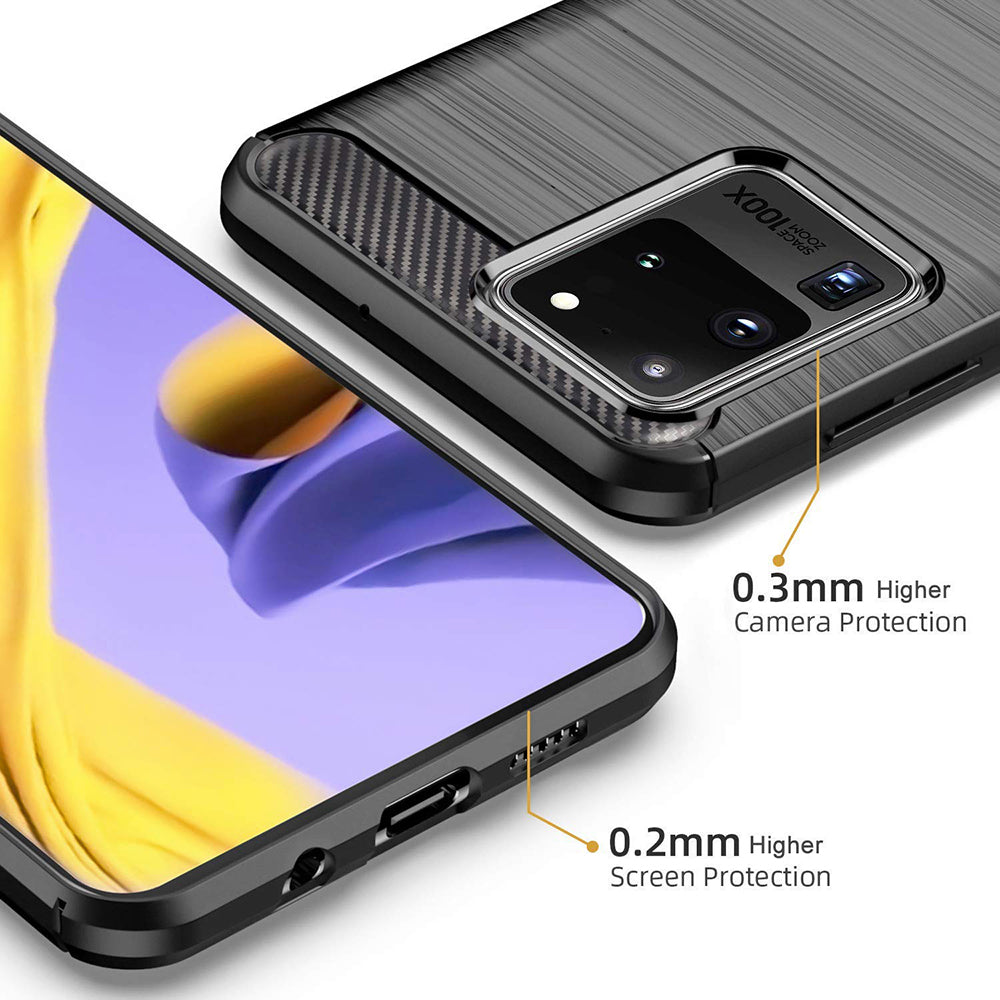 Deksel til Samsung Galaxy S20 Ultra 5G G988 / S20 Ultra G988, Techsuit, Karbon, Svart