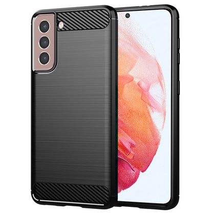 Deksel til Samsung Galaxy S21 5G G991, Techsuit, Karbon, Svart