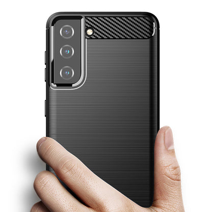 Deksel til Samsung Galaxy S21 5G G991, Techsuit, Karbon, Svart