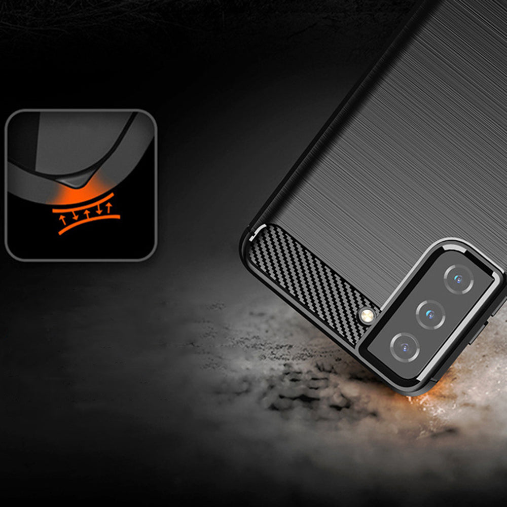 Deksel til Samsung Galaxy S21 5G G991, Techsuit, Karbon, Svart