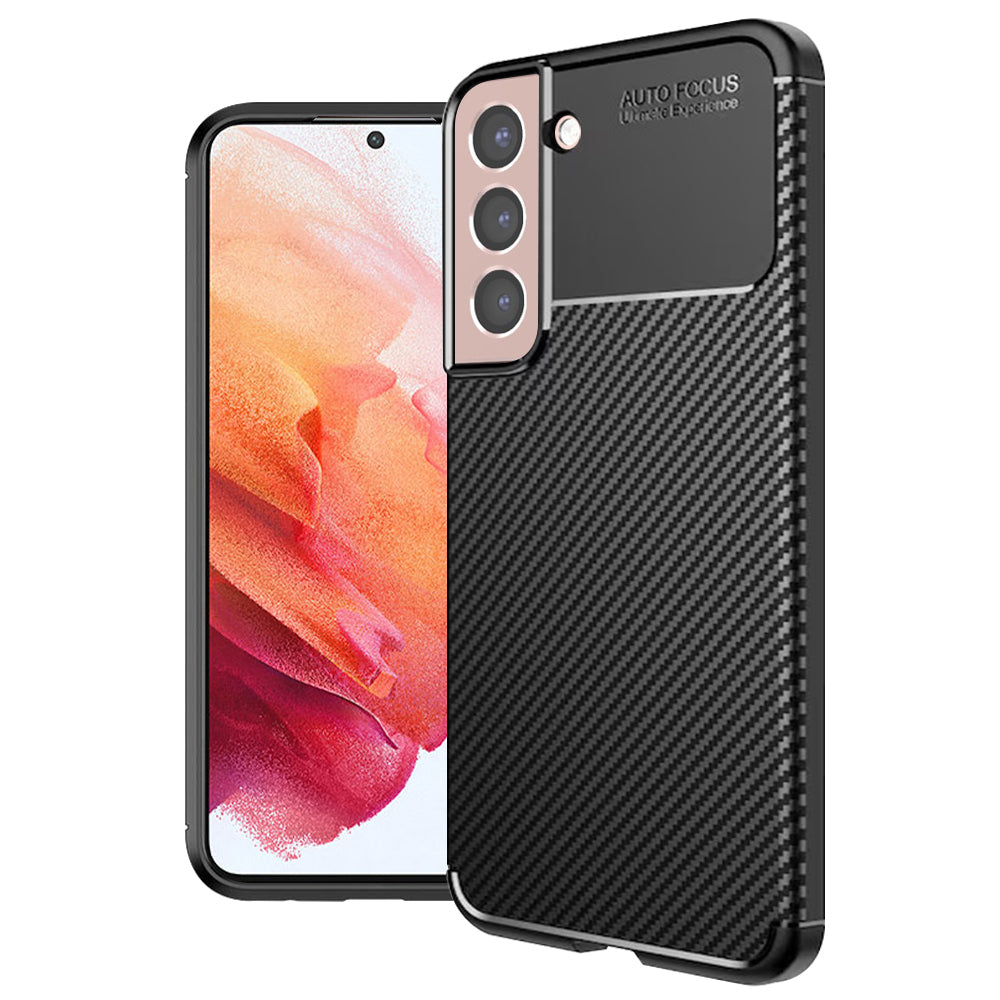Deksel til Samsung Galaxy S21 5G G991, Techsuit, Karbonfiber, Svart