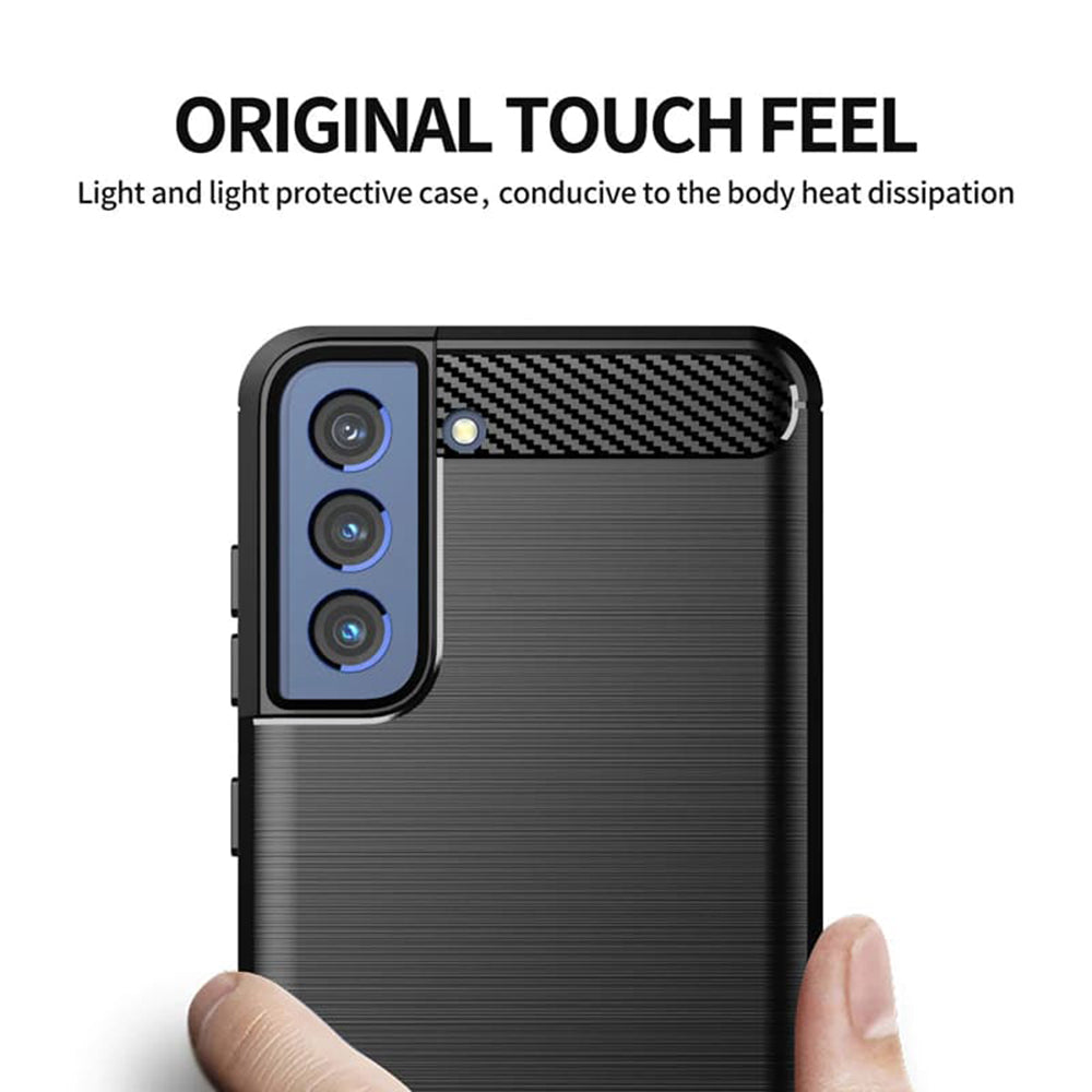 Deksel til Samsung Galaxy S21 FE 5G G990, Techsuit, Karbon, Svart