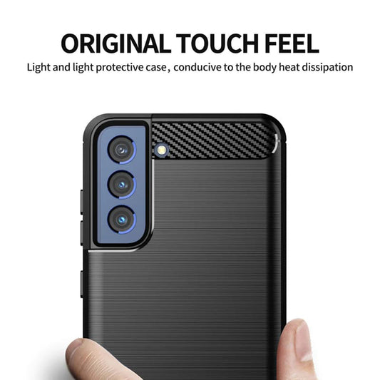 Deksel til Samsung Galaxy S21 FE 5G G990, Techsuit, Karbon, Svart