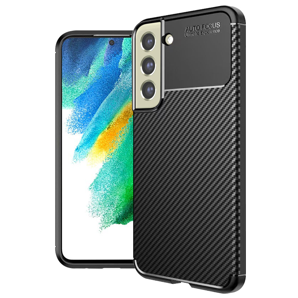 Deksel til Samsung Galaxy S21 FE 5G G990, Techsuit, CarbonFiber, Svart