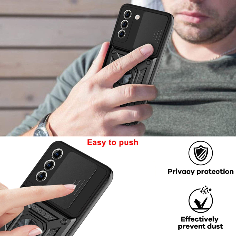 Deksel for Samsung Galaxy S21+ 5G G996, Techsuit, CamShield, Svart