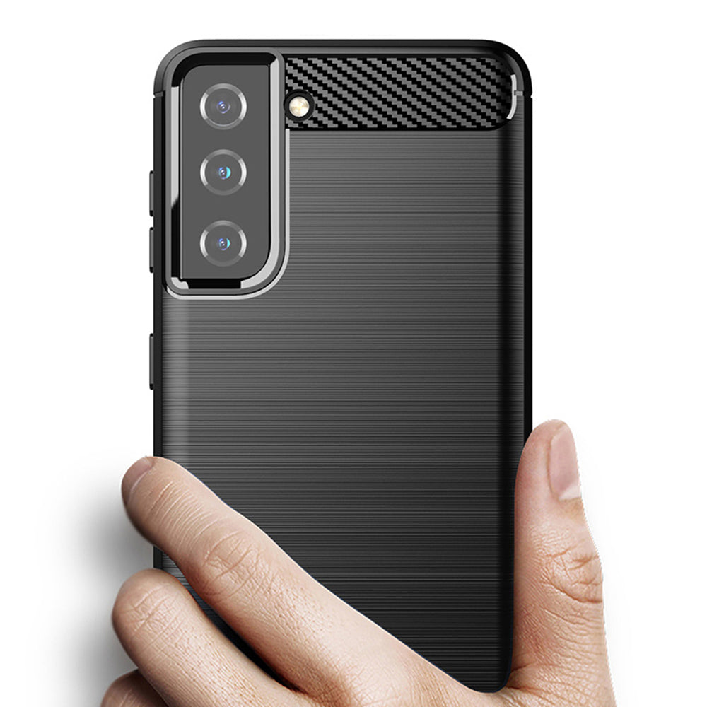 Deksel til Samsung Galaxy S21+ 5G G996, Techsuit, Karbon, Svart