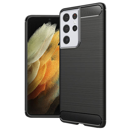 Deksel til Samsung Galaxy S21 Ultra 5G G998, Techsuit, CarbonFiber, Svart