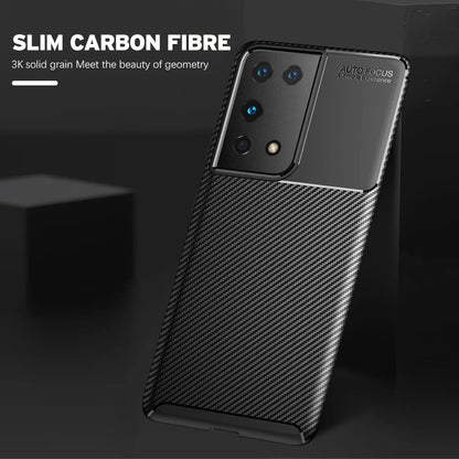Deksel til Samsung Galaxy S21 Ultra 5G G998, Techsuit, CarbonFiber, Svart