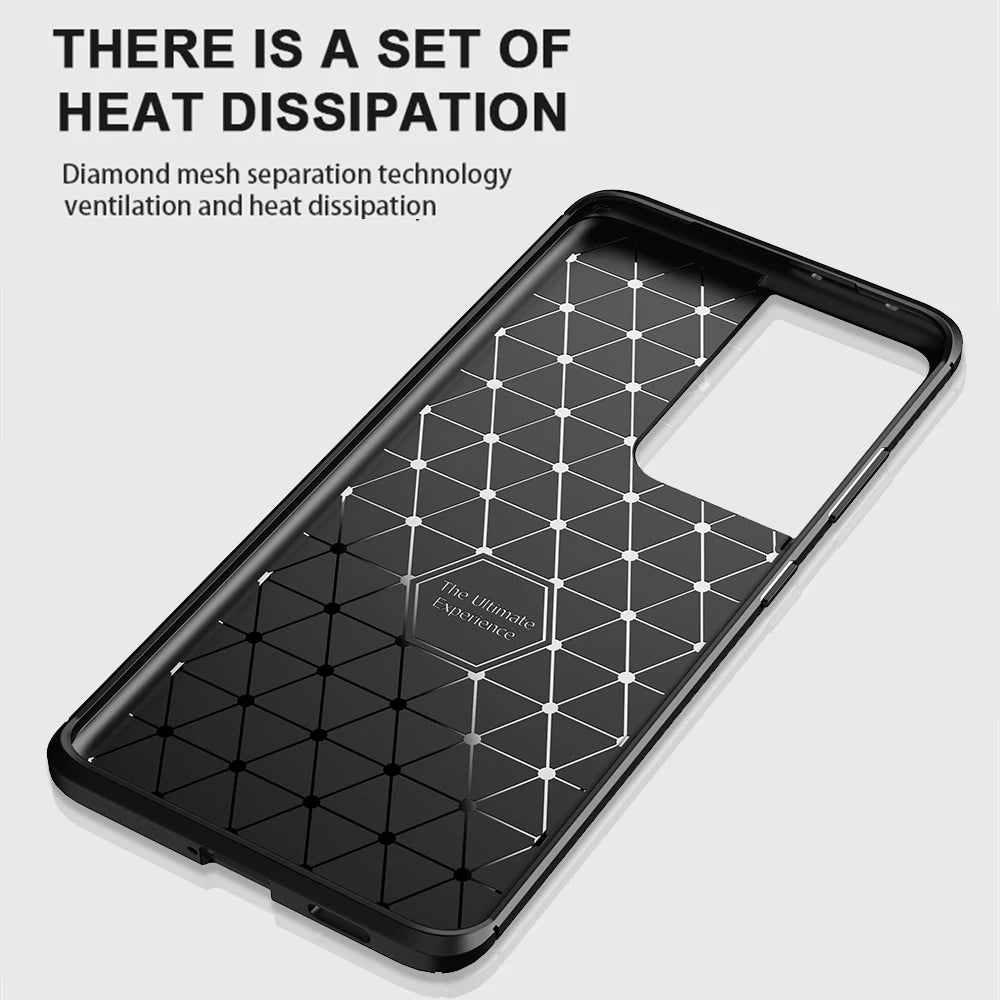 Deksel til Samsung Galaxy S21 Ultra 5G G998, Techsuit, CarbonFiber, Svart
