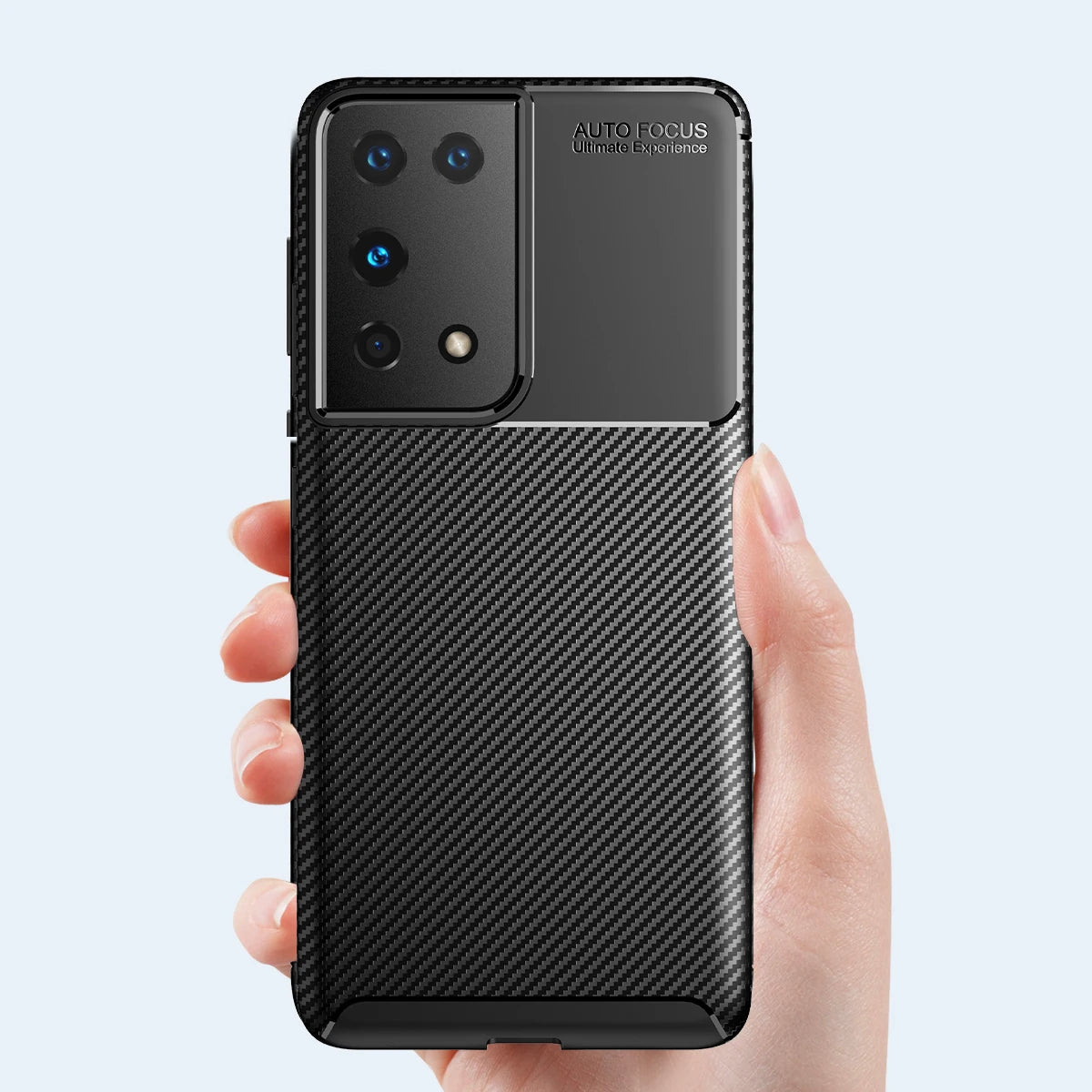 Deksel til Samsung Galaxy S21 Ultra 5G G998, Techsuit, CarbonFiber, Svart