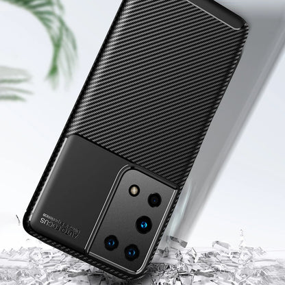 Deksel til Samsung Galaxy S21 Ultra 5G G998, Techsuit, CarbonFiber, Svart