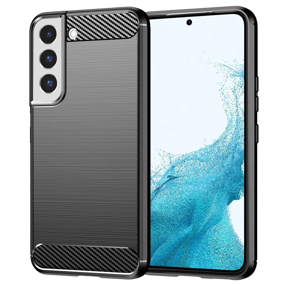 Deksel til Samsung Galaxy S22 5G S901, Techsuit, Karbon, Svart