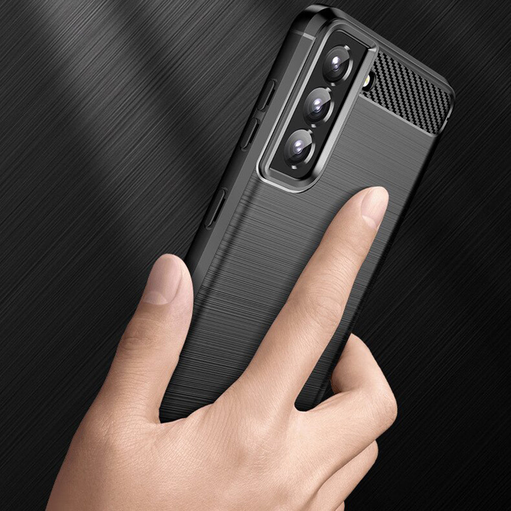 Deksel til Samsung Galaxy S22 5G S901, Techsuit, Karbon, Svart
