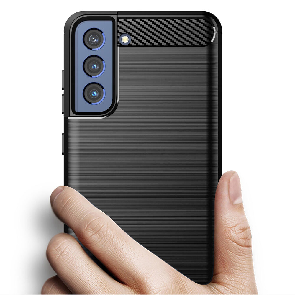Deksel til Samsung Galaxy S22 5G S901, Techsuit, Karbon, Svart
