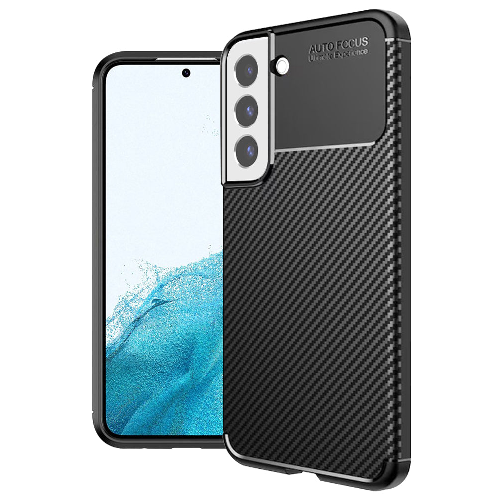 Deksel for Samsung Galaxy S22 5G S901, Techsuit, CarbonFiber, Svart