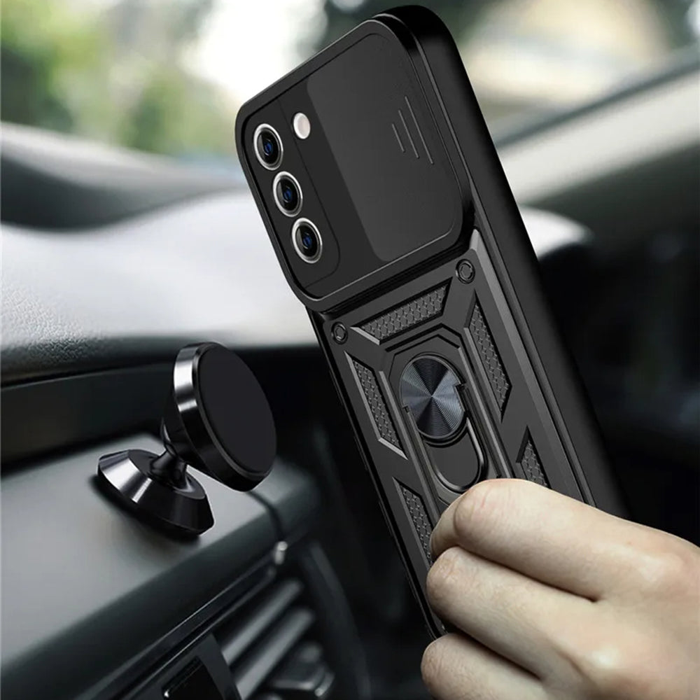 Deksel for Samsung Galaxy S22+ 5G S906, Techsuit, CamShield, Svart