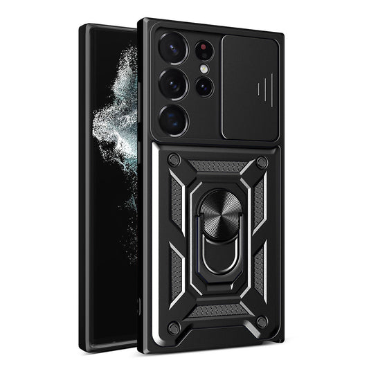 Deksel for Samsung Galaxy S22 Ultra 5G S908, Techsuit, CamShield, Svart