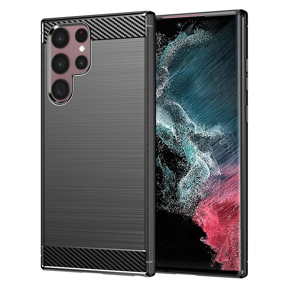 Deksel til Samsung Galaxy S22 Ultra 5G S908, Techsuit, Karbon, Svart