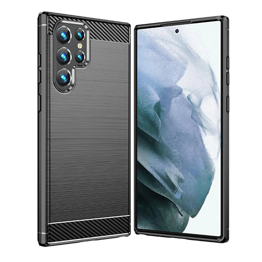Deksel til Samsung Galaxy S22 Ultra 5G S908, Techsuit, Karbon, Svart