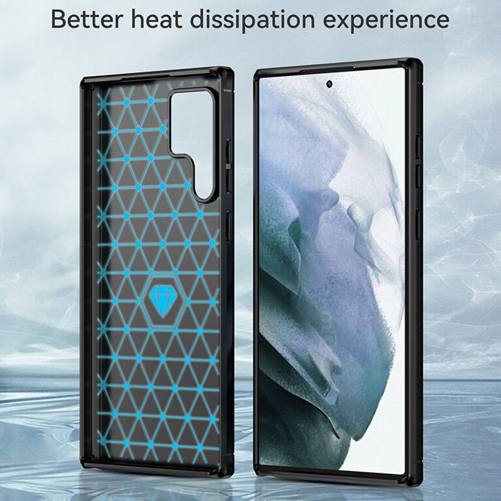 Deksel til Samsung Galaxy S22 Ultra 5G S908, Techsuit, Karbon, Svart