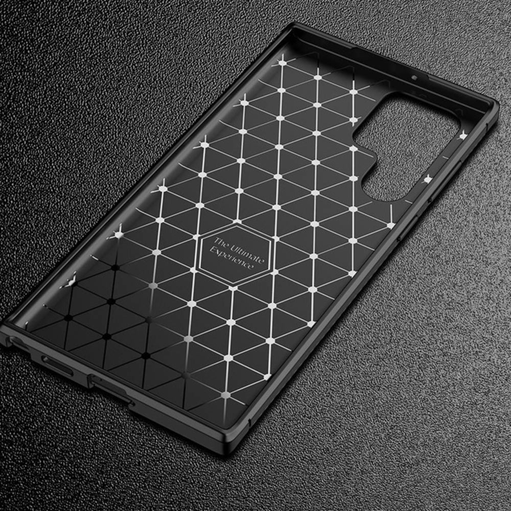 Deksel til Samsung Galaxy S22 Ultra 5G S908, Techsuit, CarbonFiber, Svart