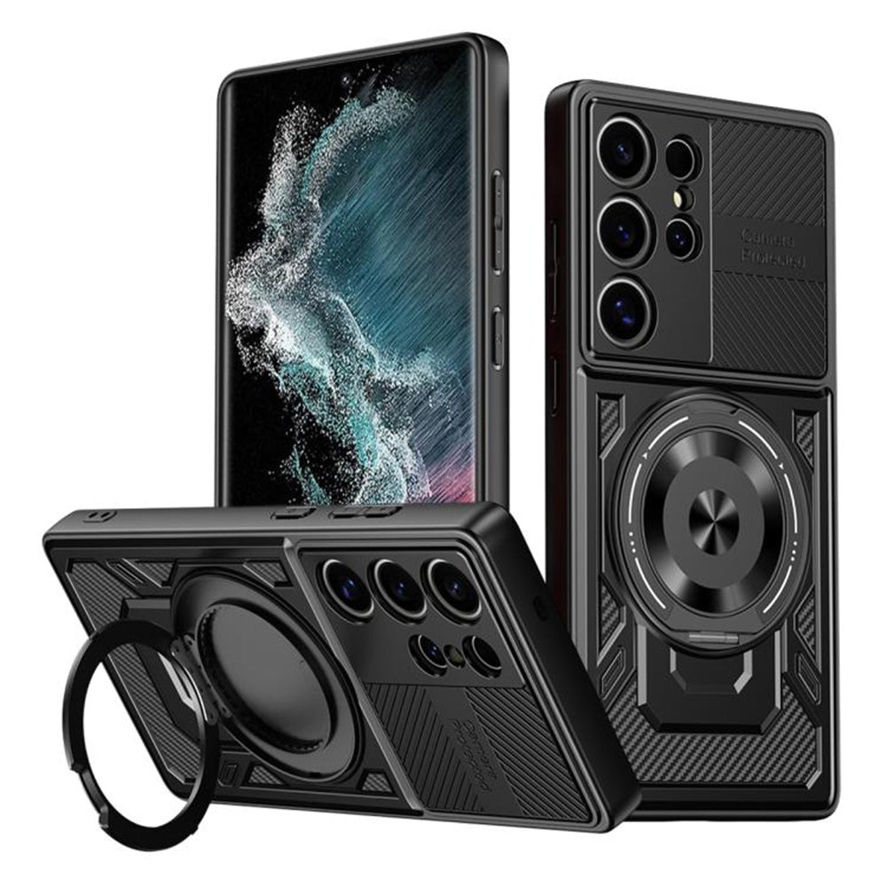 Deksel for Samsung Galaxy S22 Ultra 5G S908, Techsuit, RuggedCam, Svart