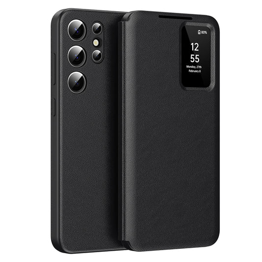 Deksel for Samsung Galaxy S22 Ultra 5G S908, Techsuit, SmartView, Svart