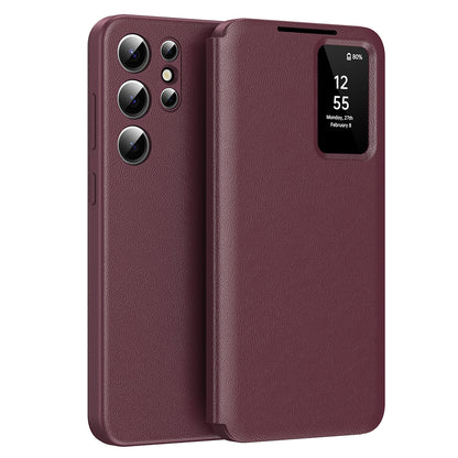 Deksel til Samsung Galaxy S22 Ultra 5G S908, Techsuit, SmartView, Rød