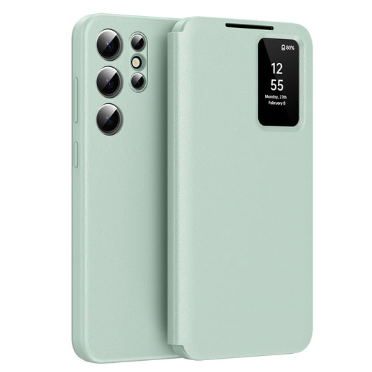 Deksel for Samsung Galaxy S22 Ultra 5G S908, Techsuit, SmartView, Grønn