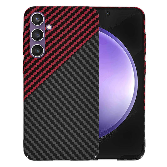 Deksel for Samsung Galaxy S23 FE S711, Techsuit, Carbonite FiberShell, Svart Rød