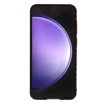 Deksel for Samsung Galaxy S23 FE S711, Techsuit, Carbonite FiberShell, Svart Rød