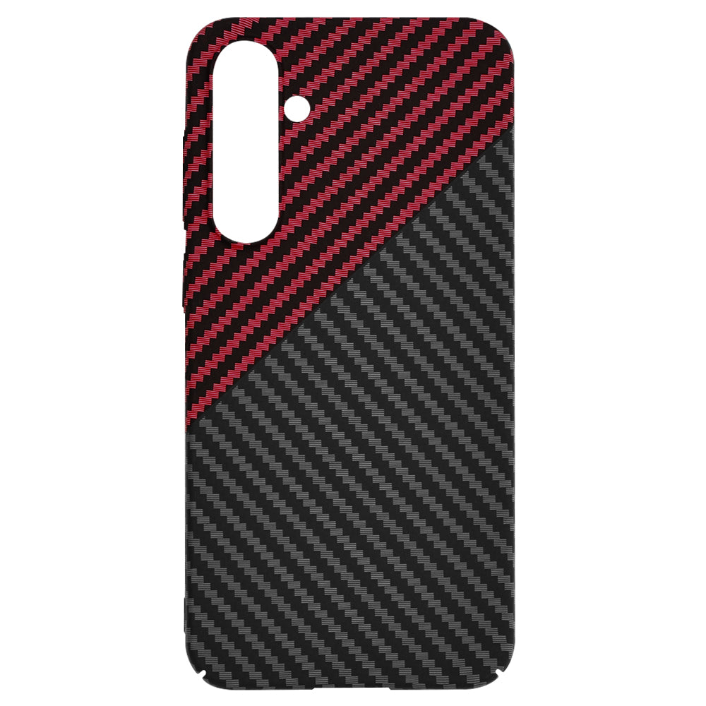 Deksel for Samsung Galaxy S23 FE S711, Techsuit, Carbonite FiberShell, Svart Rød