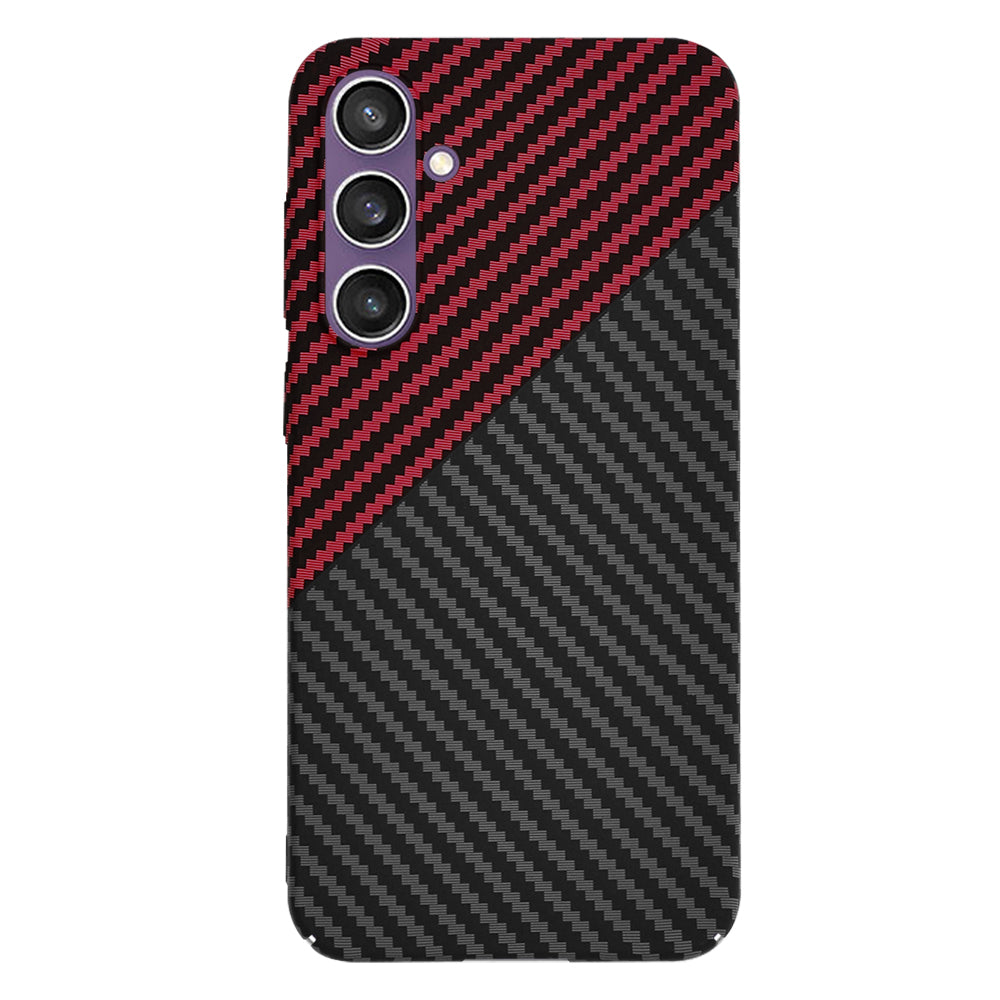 Deksel for Samsung Galaxy S23 FE S711, Techsuit, Carbonite FiberShell, Svart Rød