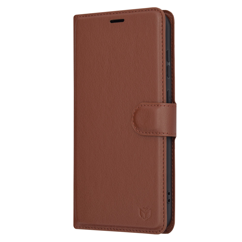 Deksel for Samsung Galaxy S23 FE S711, Techsuit, Leather Folio, Brun